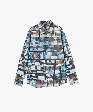 メンズ フォトプリント コットン 長袖 シャツ "SYD"