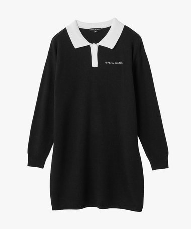 WEBスペシャル ロゴ バイカラー ポロニット ミニワンピース