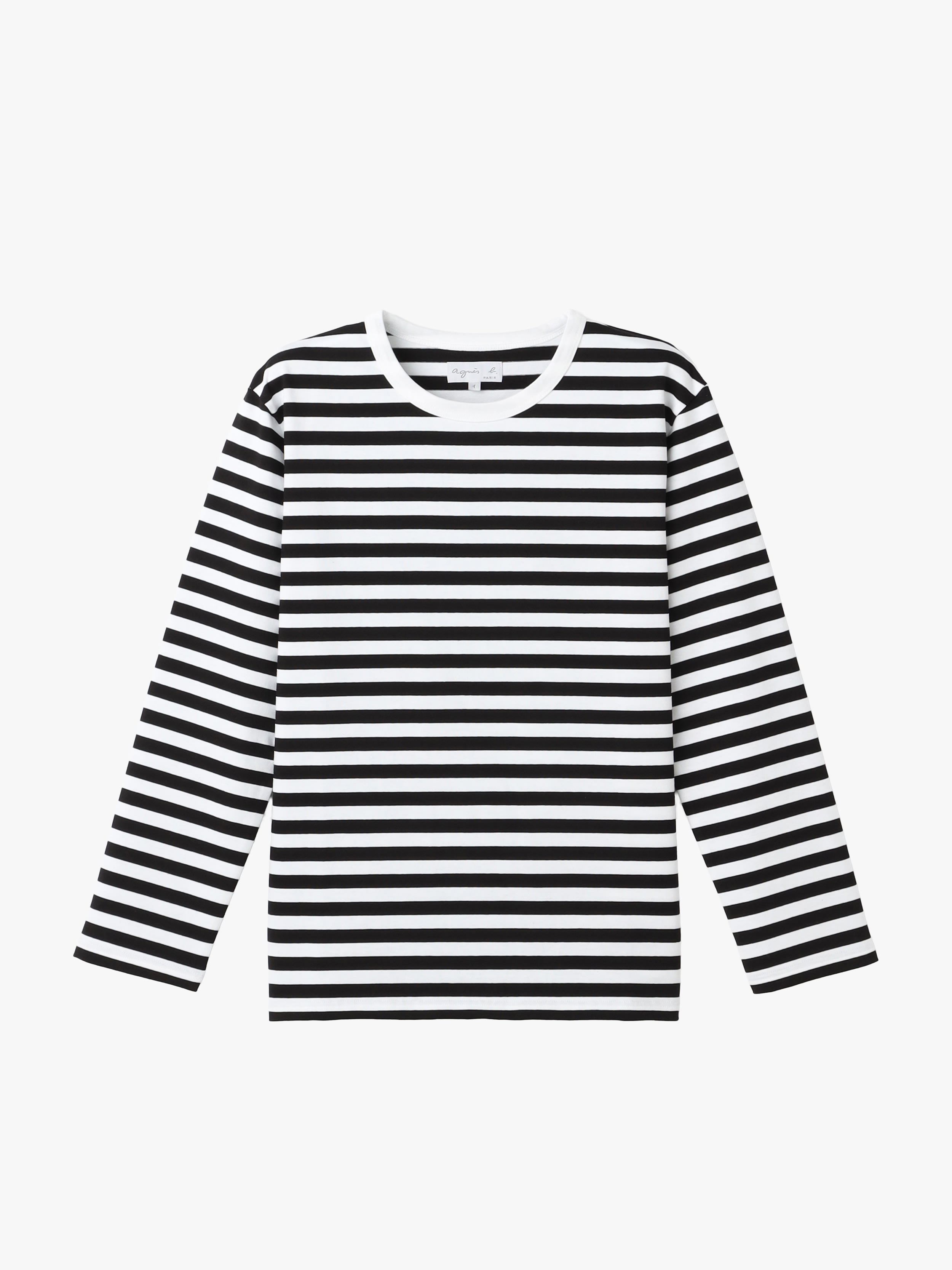 細ボーダー コットン 長袖 Tシャツ "Cool"