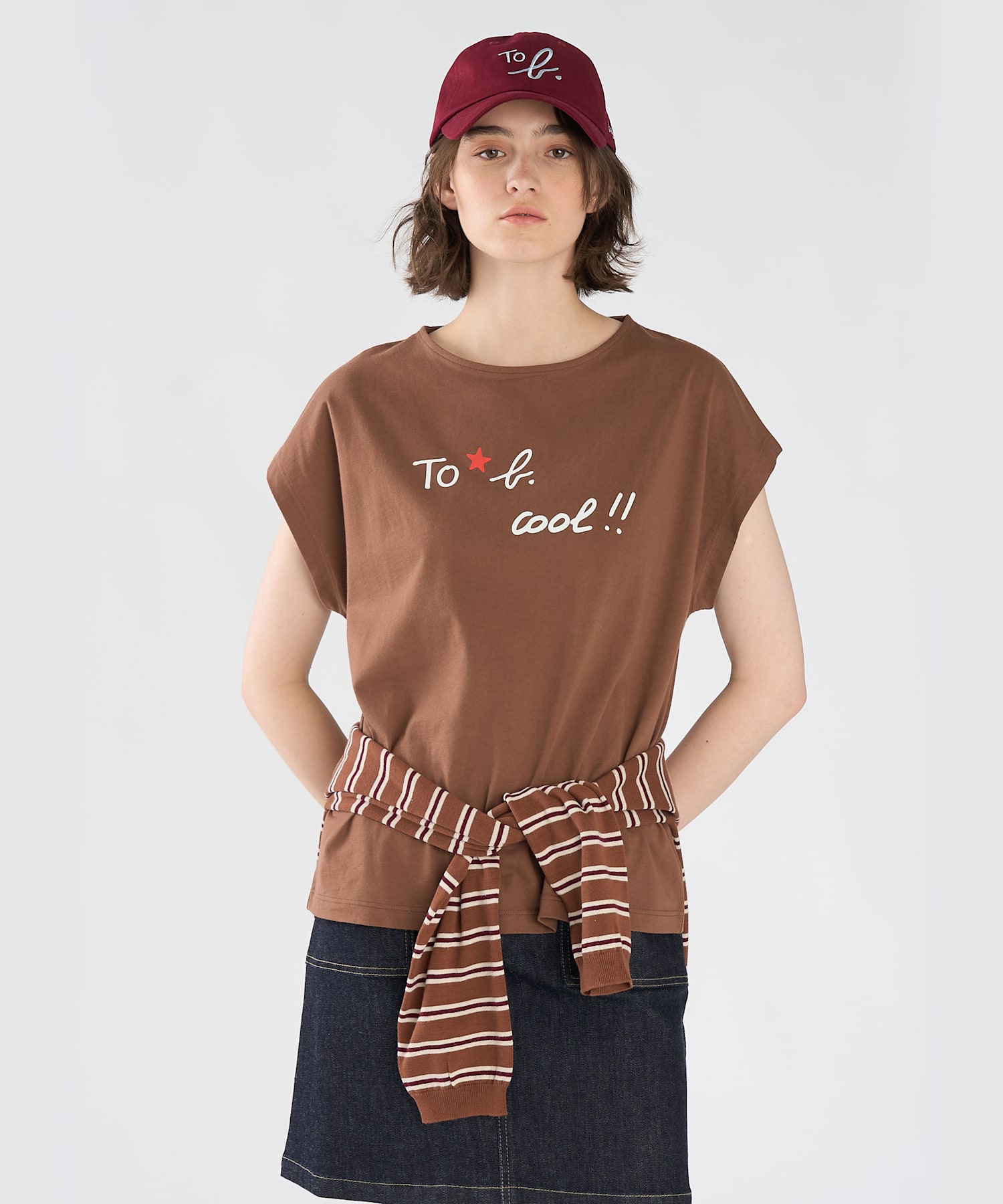 To b. by agnes b.× green label relaxing オーガニックコットン プリントTシャツ "cool!!"