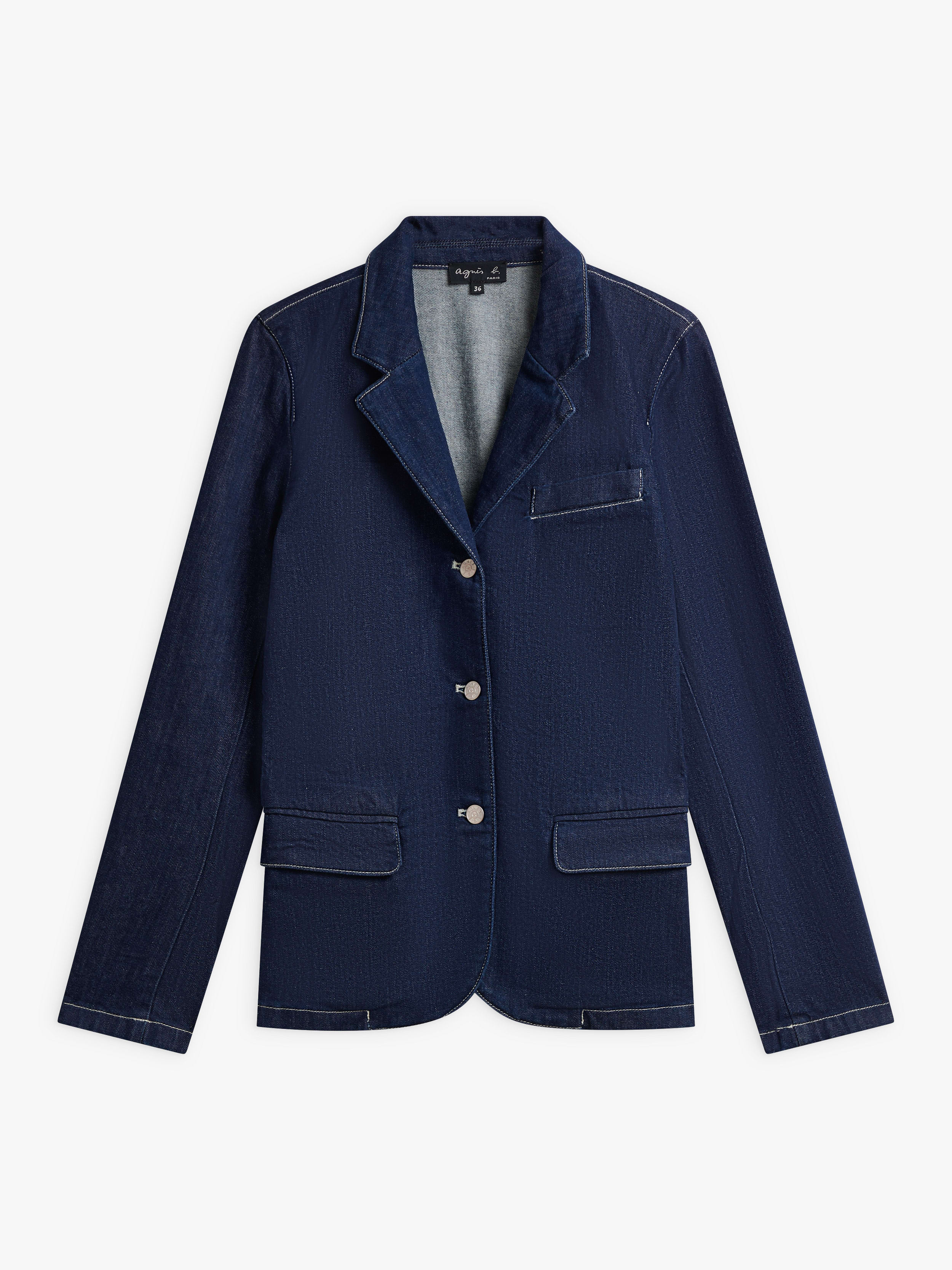 デニム 長袖 シングルブレストジャケット