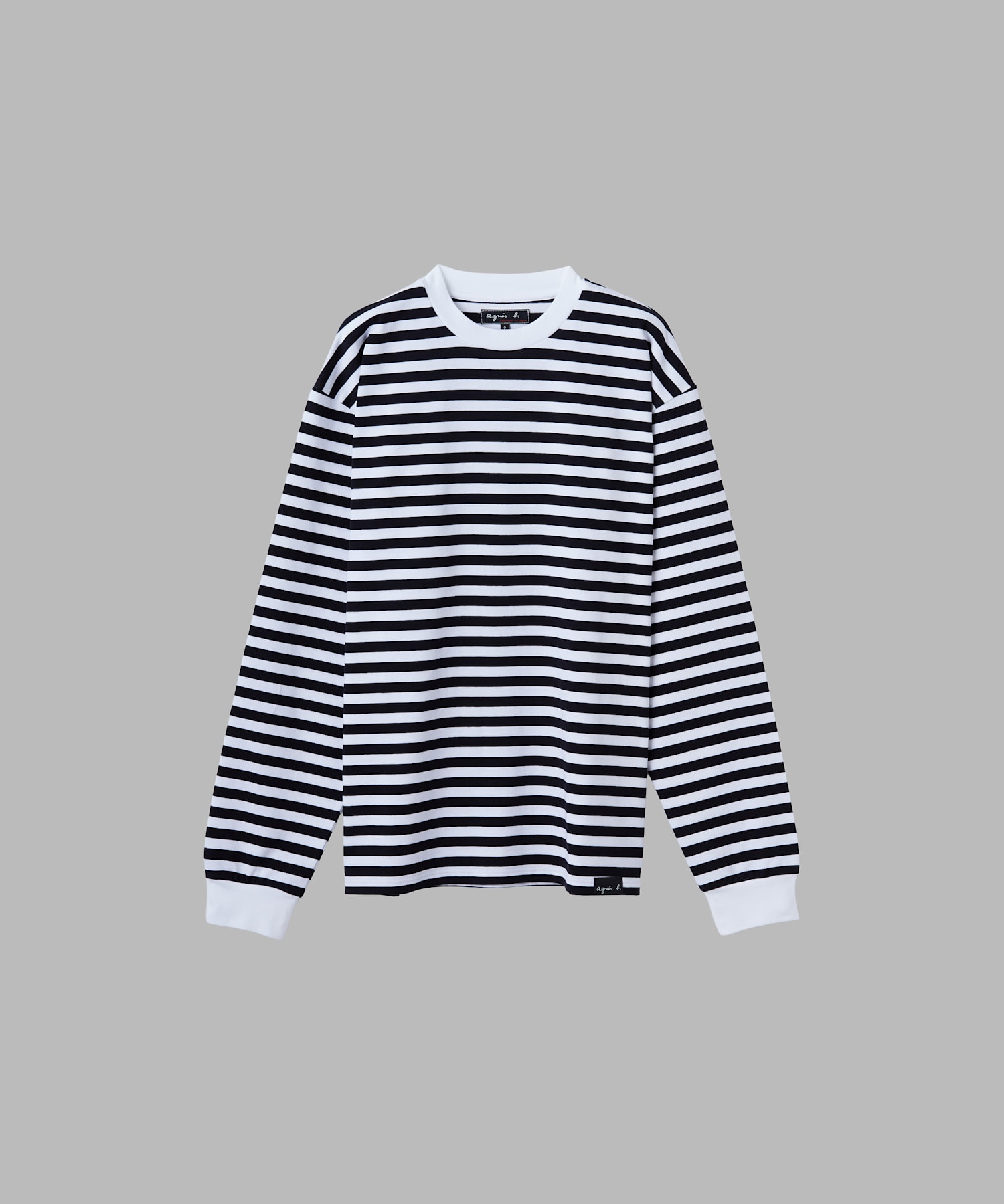 メンズ 細ボーダー コットン 長袖 Tシャツ