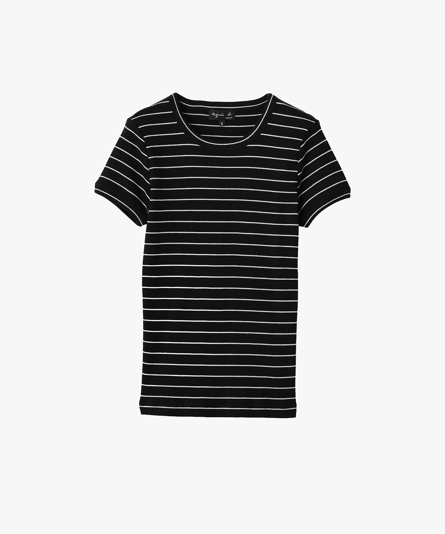 ボーダー 半袖 リブ Tシャツ "Be Bop"