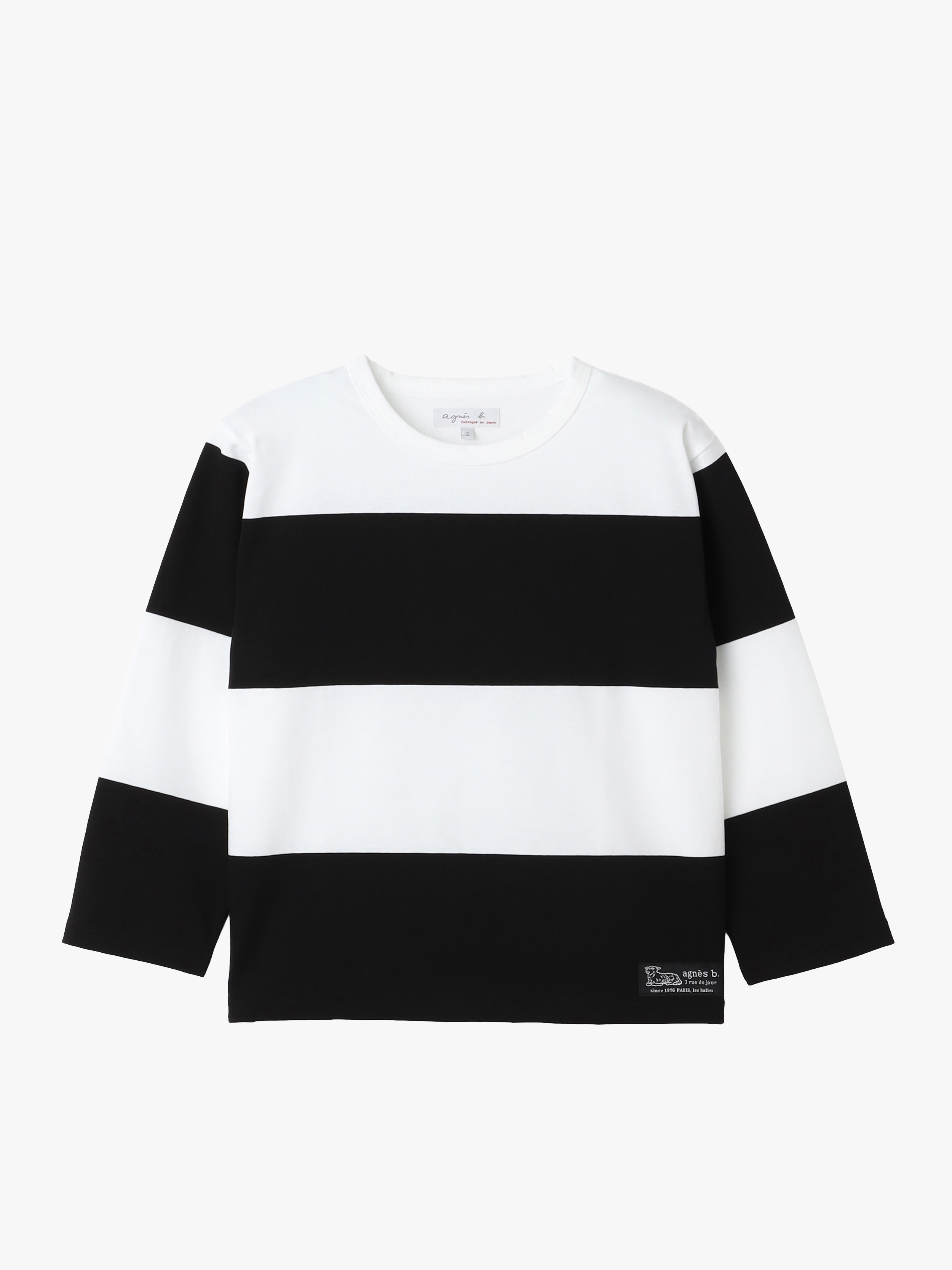 ボーダー コットン 七分袖 Tシャツ "Lil Cool"