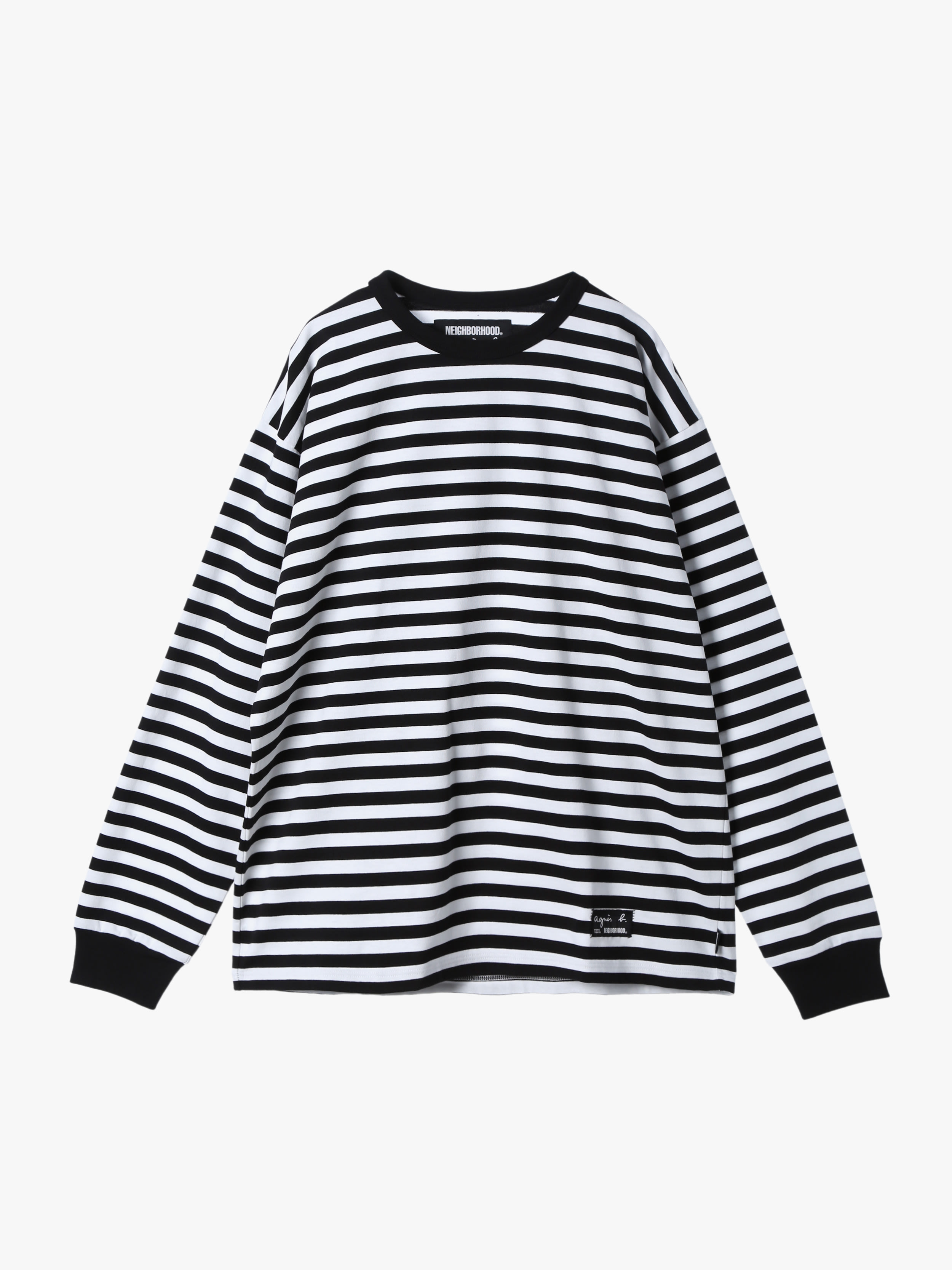 agnes b. x NH ボーダークルーネック 長袖Tシャツ