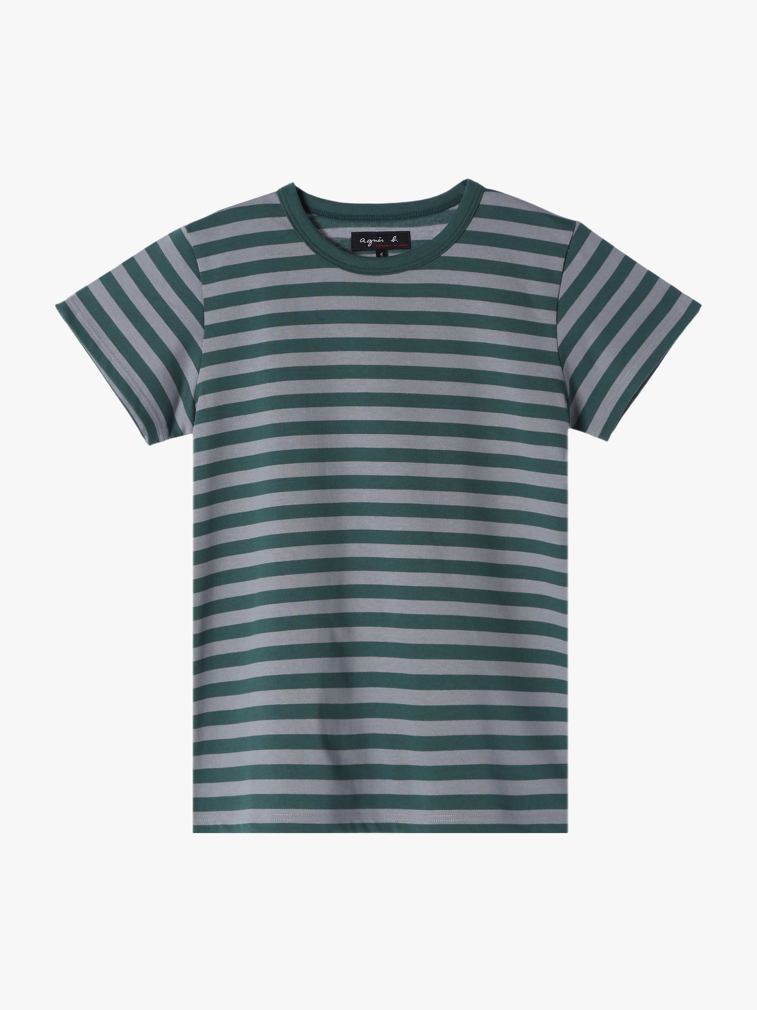 細ボーダー コットン 半袖Tシャツ "Brando"