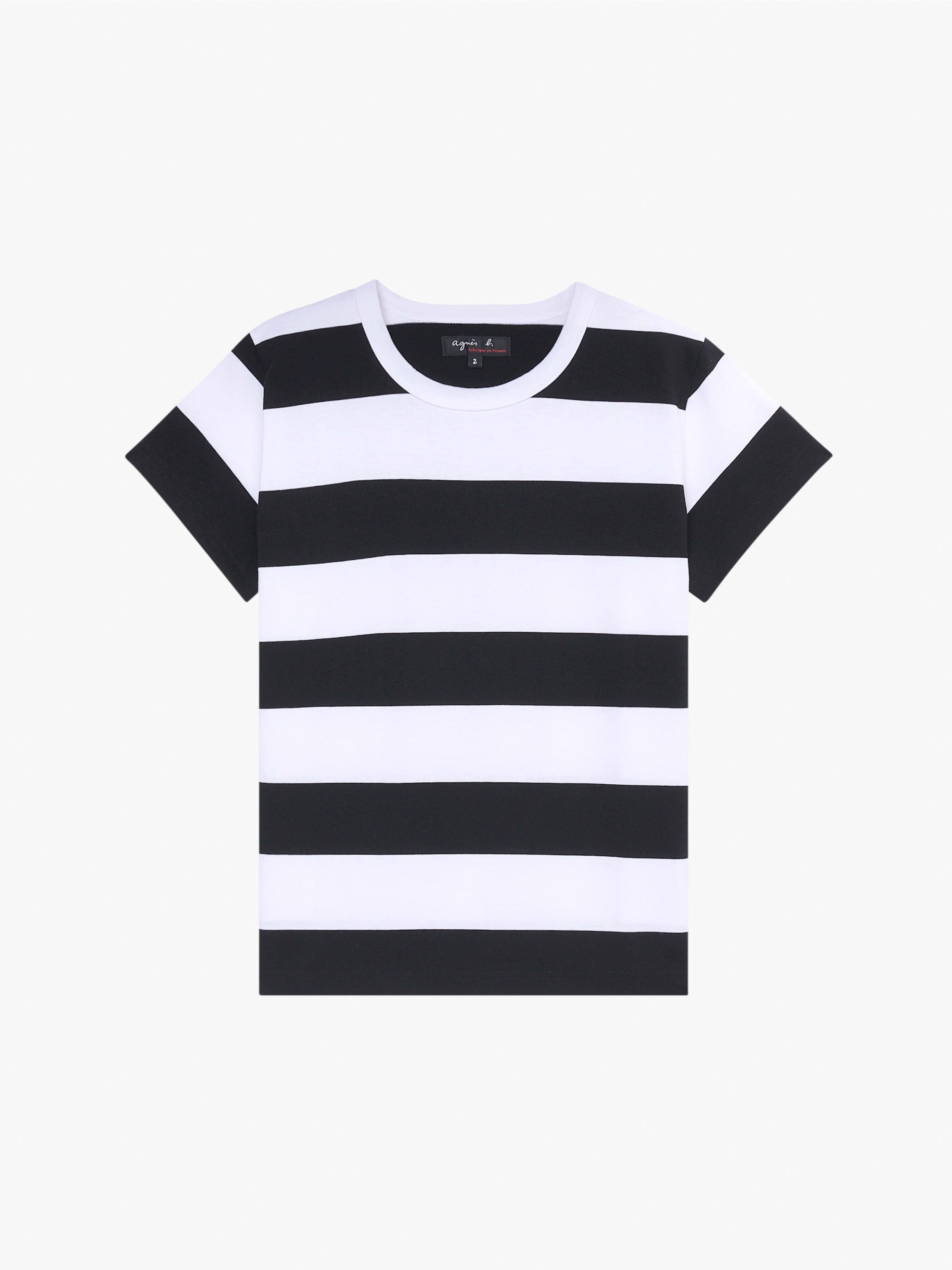 太ボーダー コットン 半袖 Tシャツ "Brando"