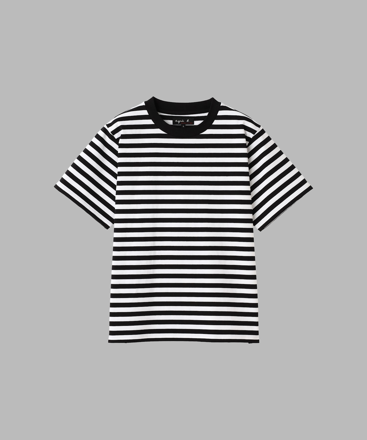 細ボーダー コットン 半袖 Tシャツ "Christof"