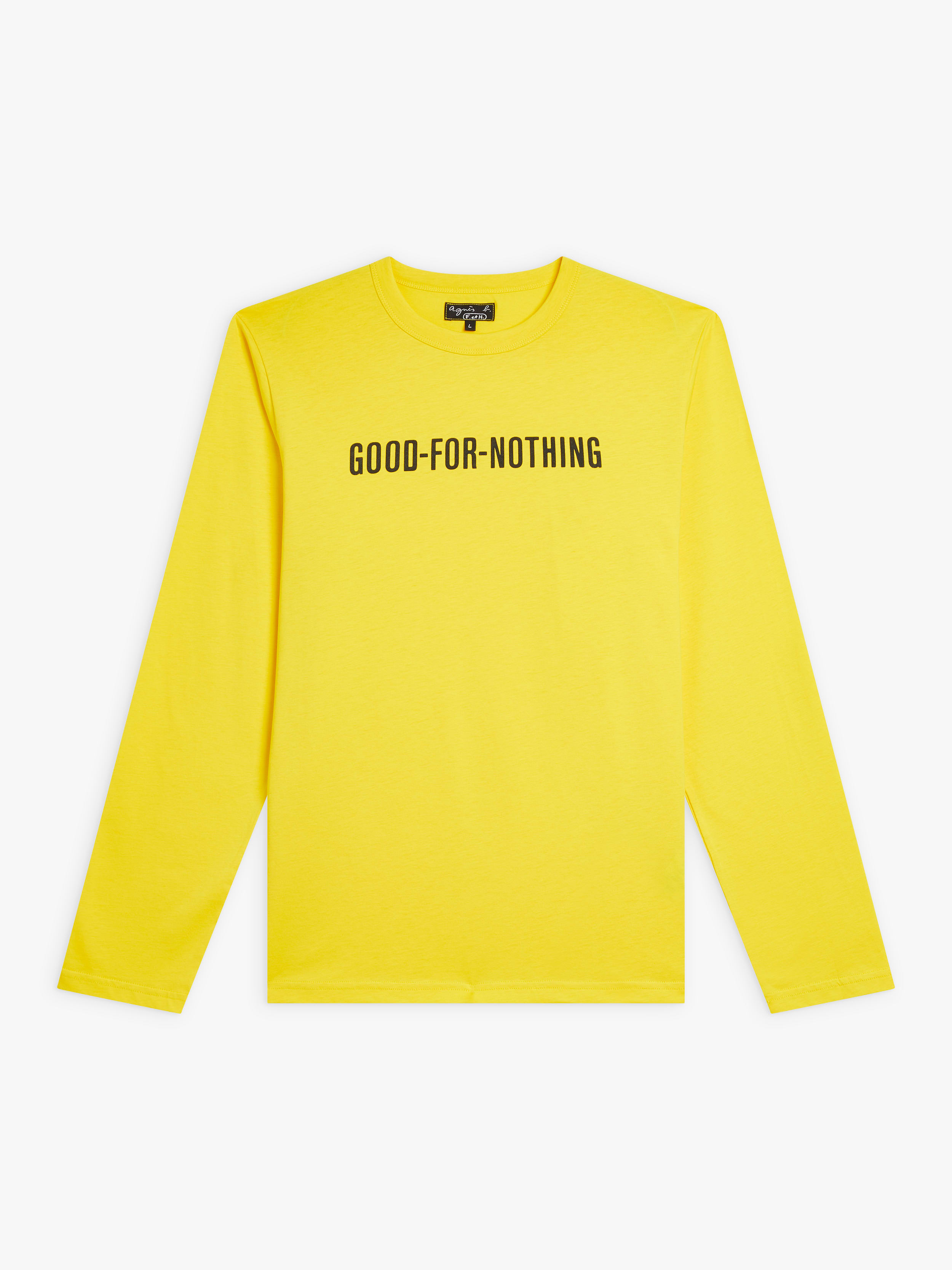 メッセージ プリント コットン 長袖 Tシャツ "Good-for-nothing"
