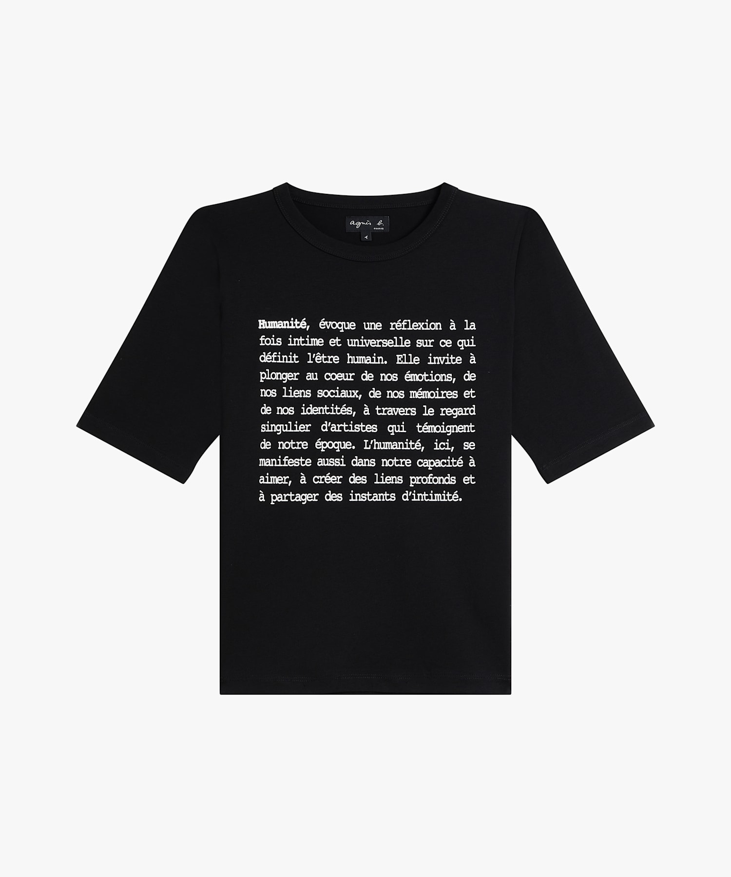 メッセージ プリント オーガニックコットン 5分丈 Tシャツ "Brando"