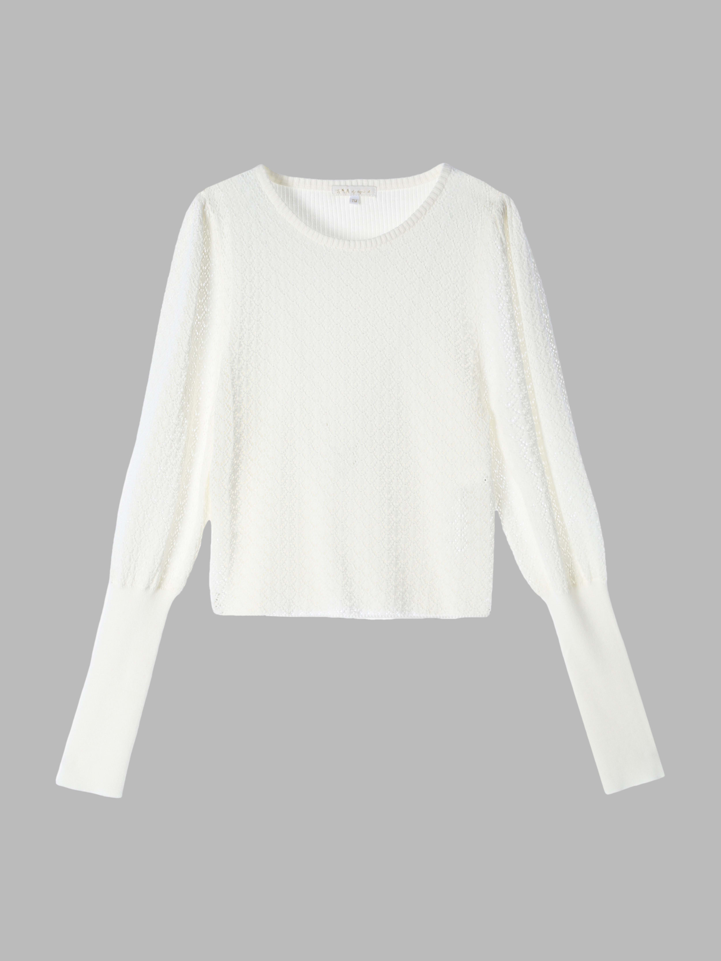 WW60 PULLOVER リブ x オープンワークスリーブプルオーバー