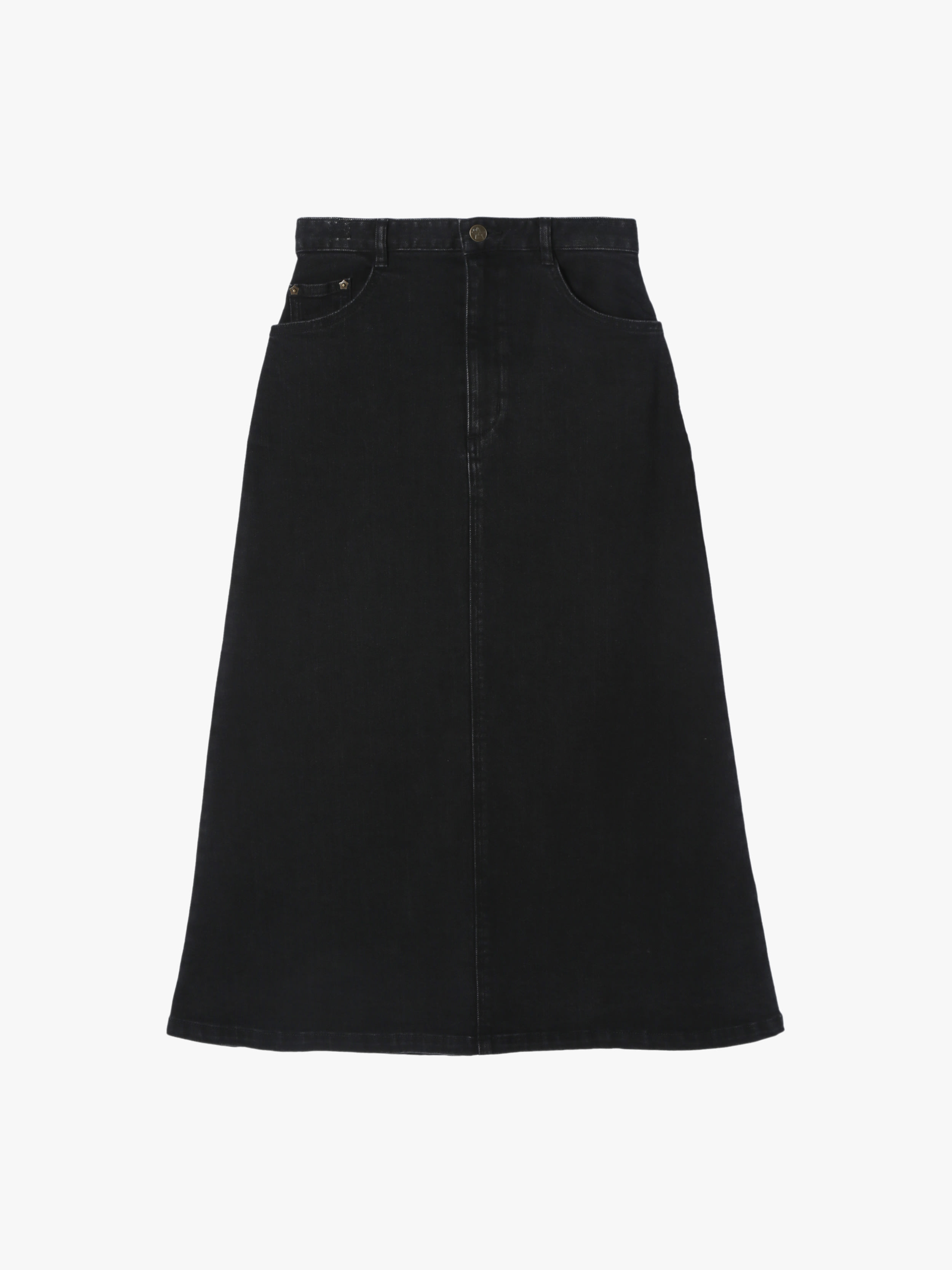 ブラック デニム ロングスカート