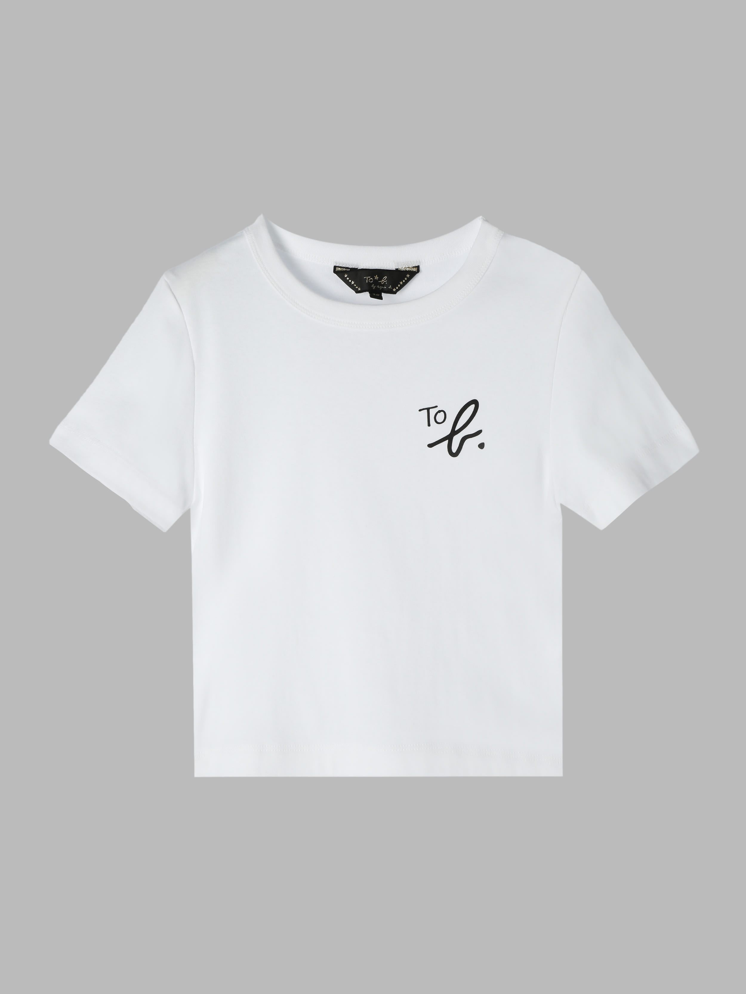 "To b."ロゴ コットン 半袖 クロップド Tシャツ