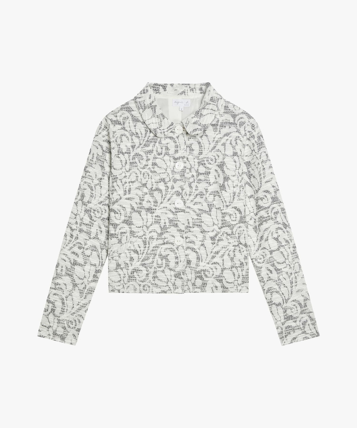 FEMME ウィメンズ フラワー ジャガードツイード ショートジャケット "Clarissa" グレー系その他