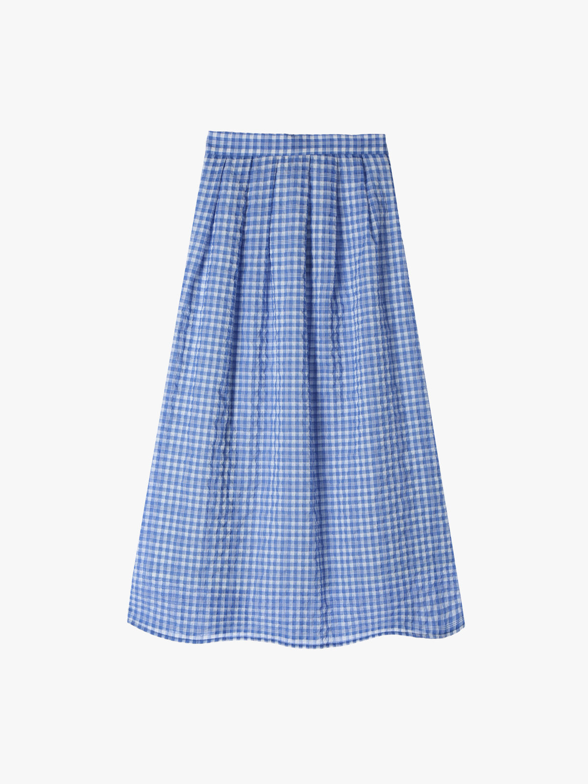 To b. by agnès b. 【Outlet】【セットアップ対応商品】ギンガムロングスカート ブルー