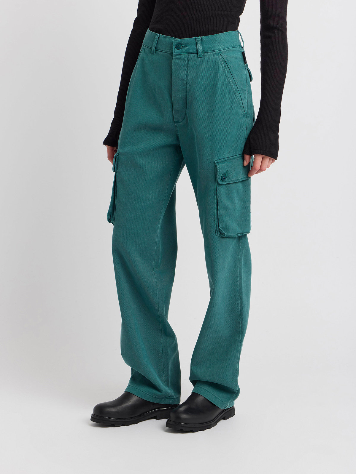 FEMME ウィメンズ コットンギャバジン カーゴパンツ ”Treillis” グリーン系その他