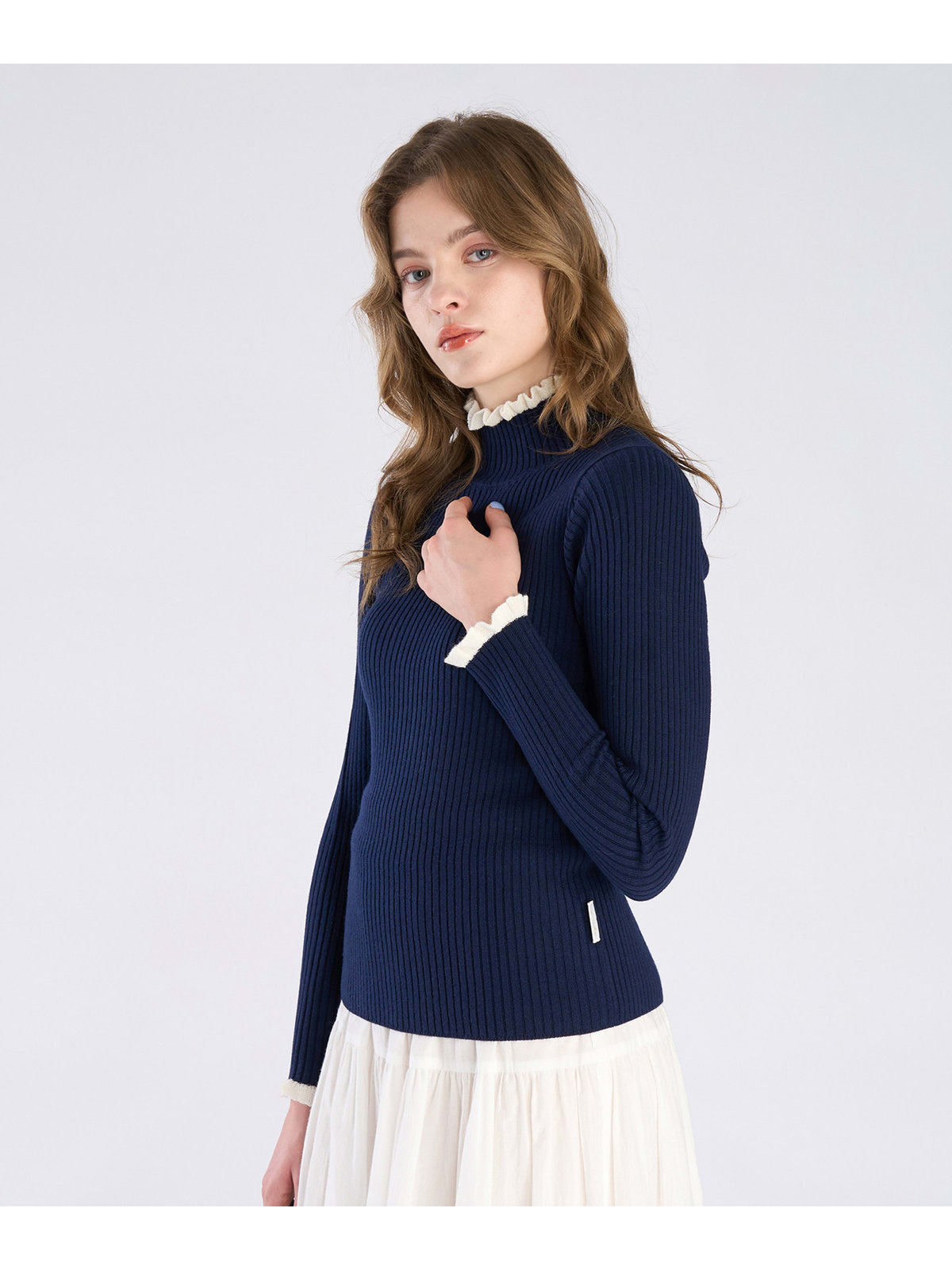 To b. by agnès b. 【Outlet】メランジリブタートル ネイビー