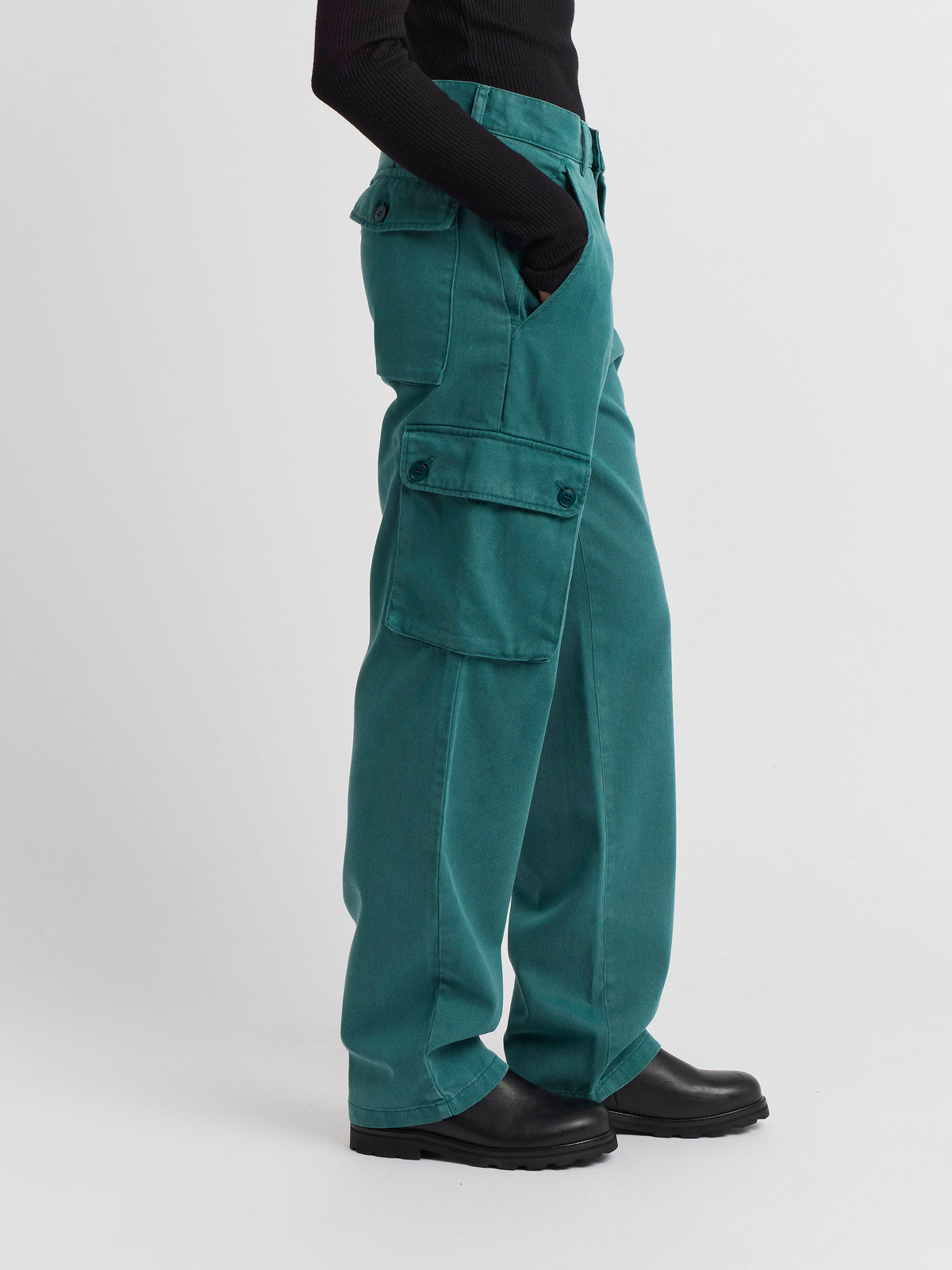 FEMME ウィメンズ コットンギャバジン カーゴパンツ ”Treillis” グリーン系その他