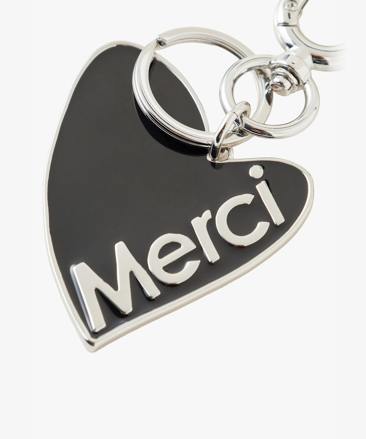 To b. by agnès b. メッセージ ハート キーチャーム "Merci" ブラック
