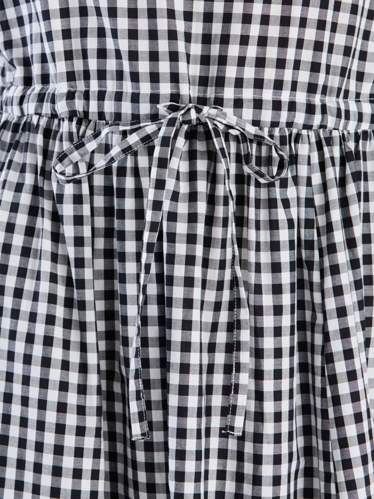 To b. by agnès b. ギンガムチェック コットン ロング ワンピース ホワイト×ブラック