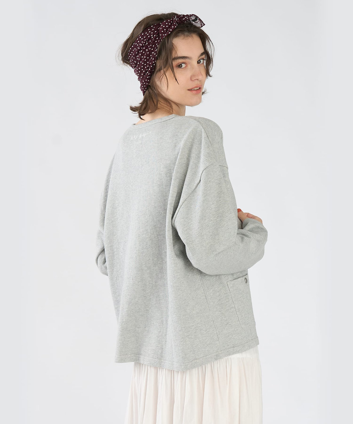 To b. by agnès b. To b. by agnes b.× green label relaxing コットン ビッグカーディガン グレー