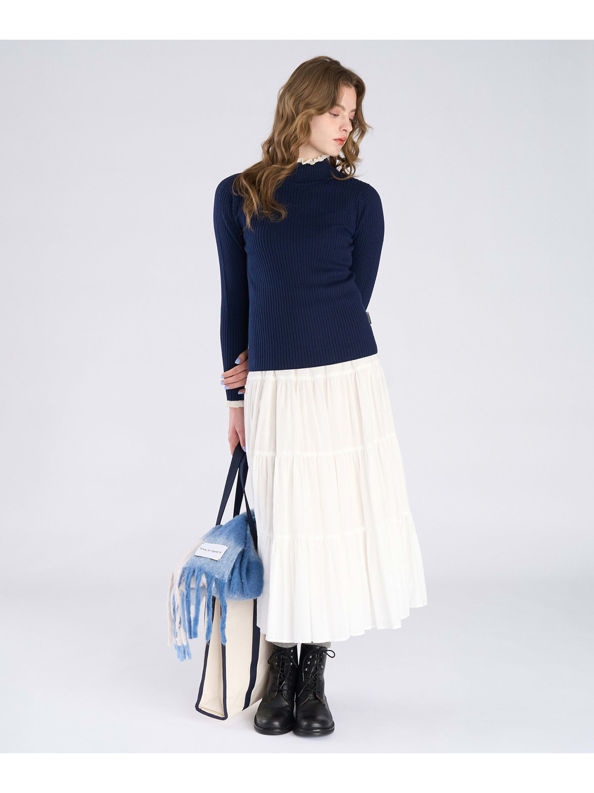 To b. by agnès b. 【Outlet】メランジリブタートル ネイビー