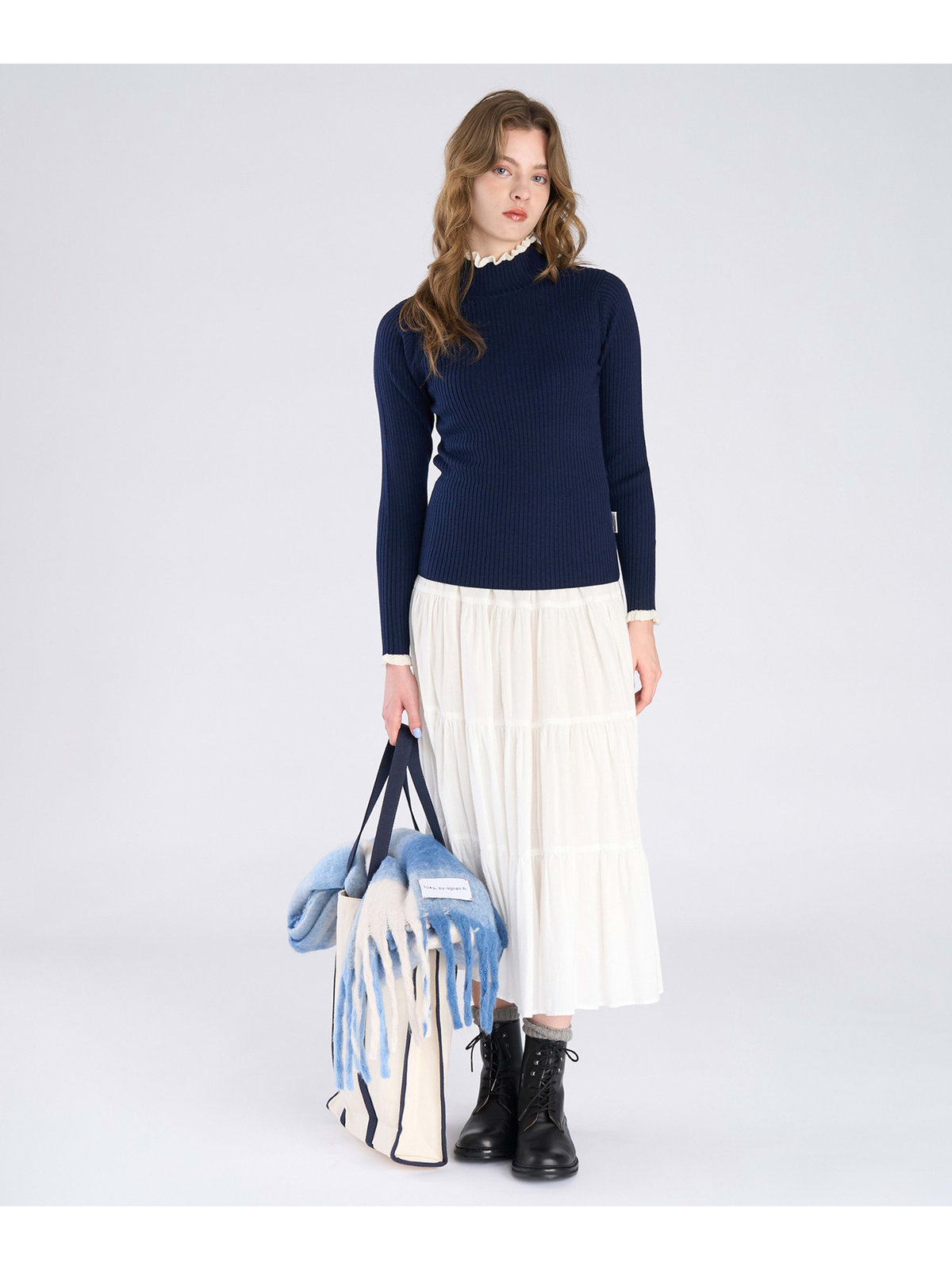 To b. by agnès b. 【Outlet】メランジリブタートル ネイビー