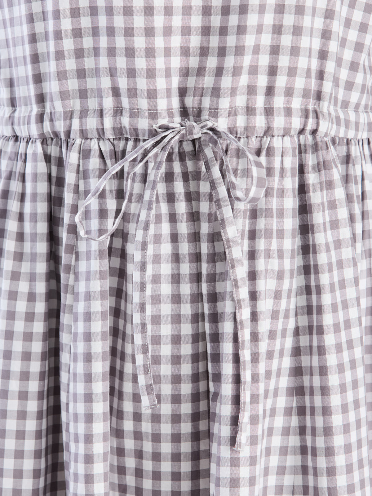 To b. by agnès b. ギンガムチェック コットン ロング ワンピース グレー×ホワイト