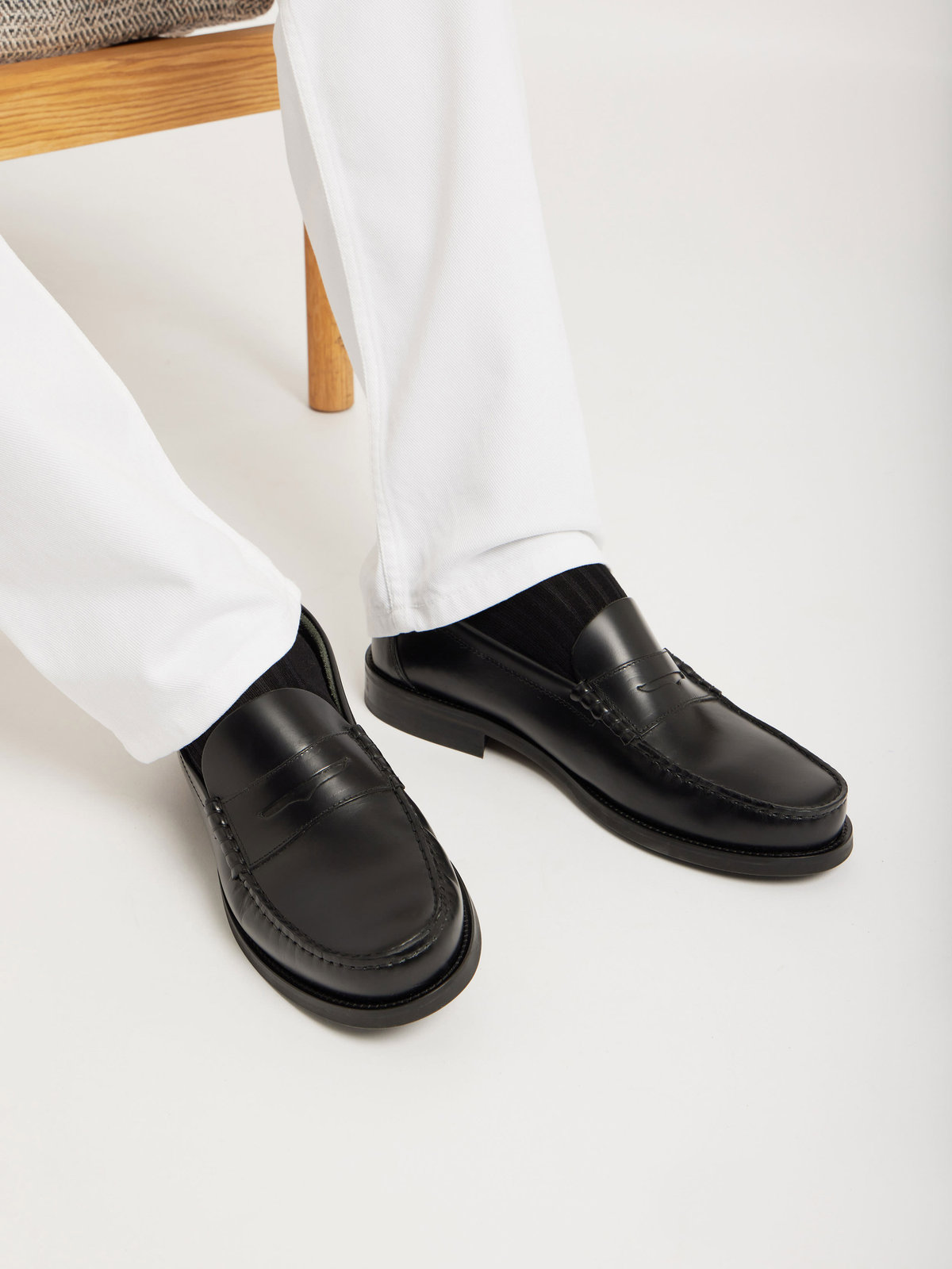 HOMME メンズ メンズ ローファーモカシン ブラック