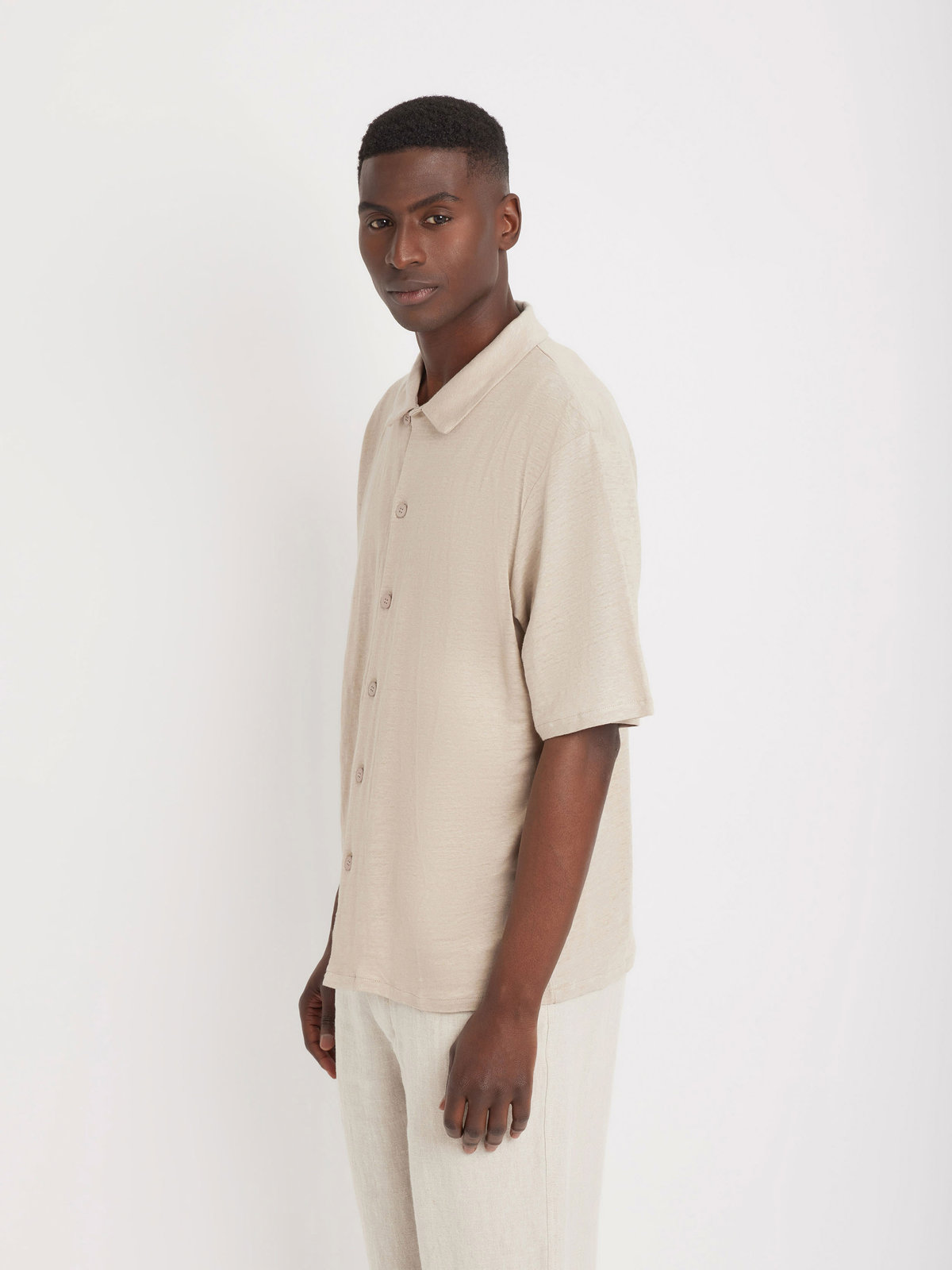 HOMME メンズ JDJ6 CHEMISE ジャージ リネン シャツ ベージュ