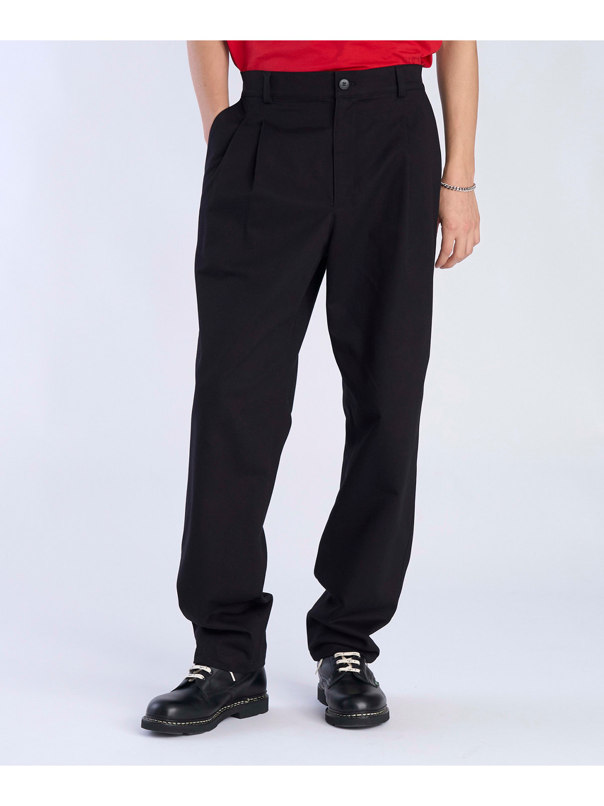 HOMME メンズ メンズ コットン パンツ ブラック