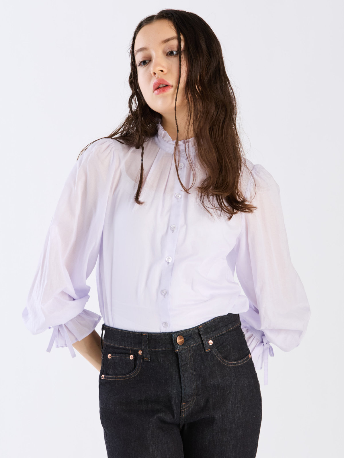 To b. by agnès b. 【Outlet】コットンローンロングブラウス パープル系その他