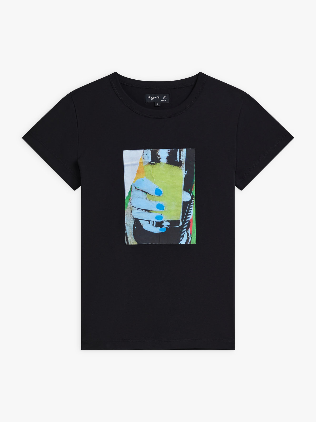 FEMME ウィメンズ オーガニックコットン フォトプリント 半袖 Tシャツ ブラック