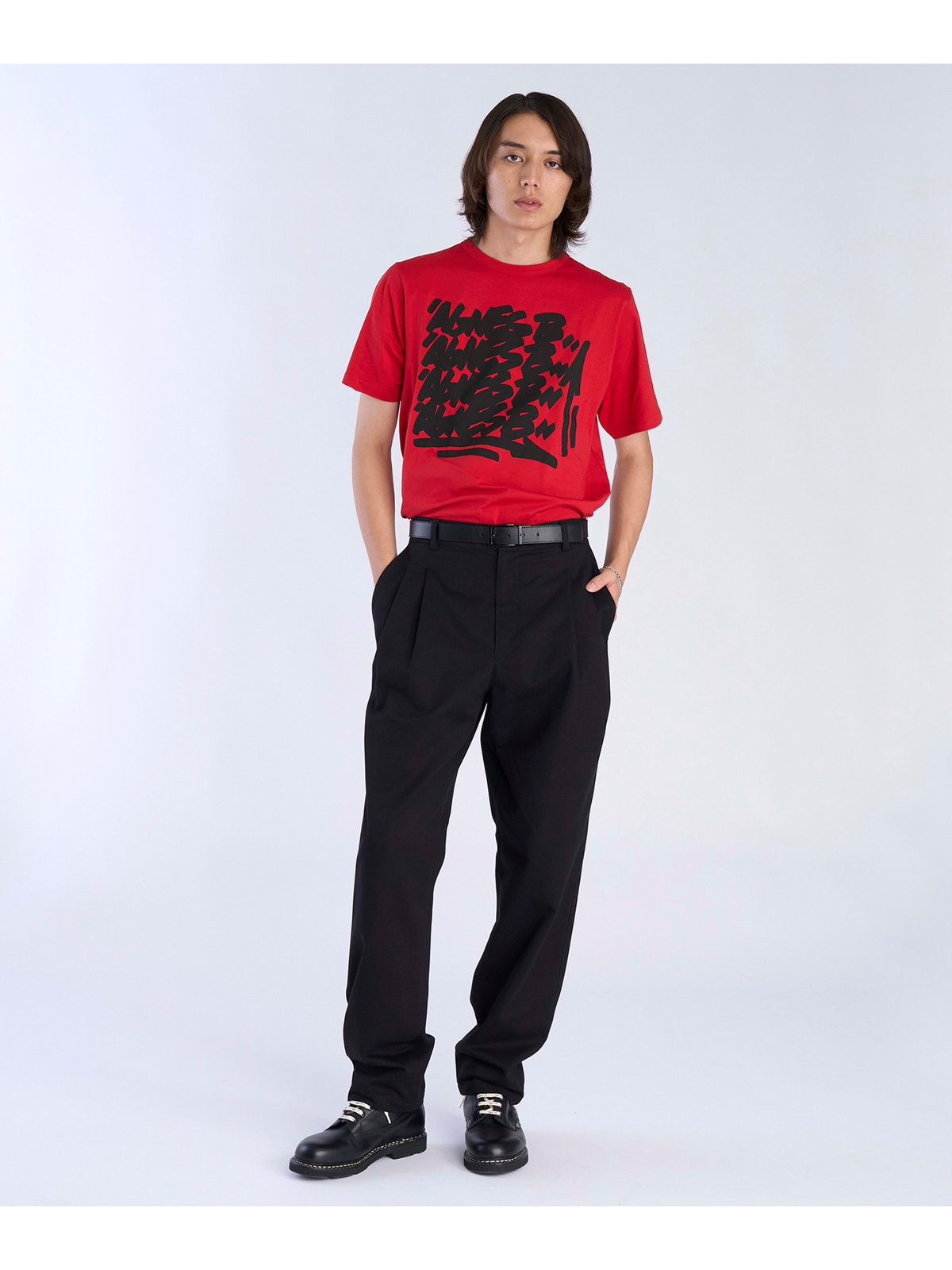 HOMME メンズ メンズ コットン パンツ ブラック