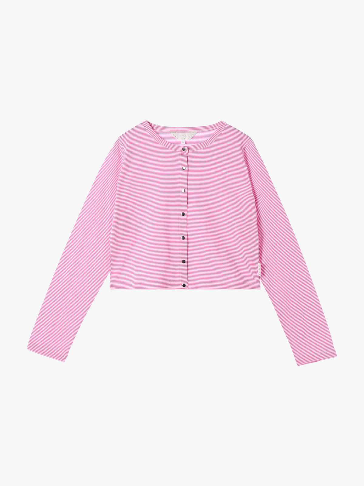 To b. by agnès b. 【Outlet】ボーダーコンパクトカーディガン ピンク