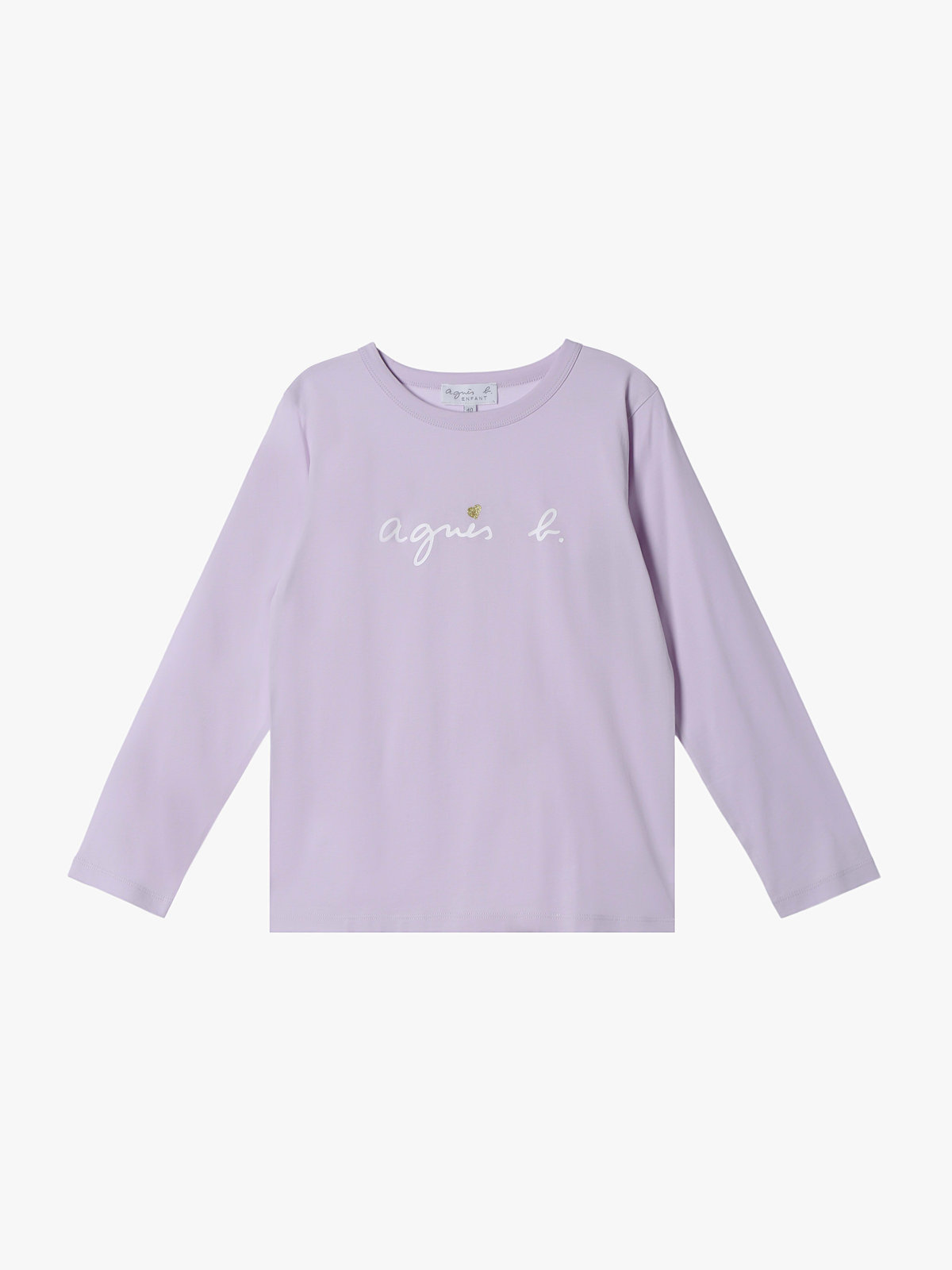 ENFANT ガールズ キッズ ロゴ ハート プリント コットン 長袖 Tシャツ パープル系その他