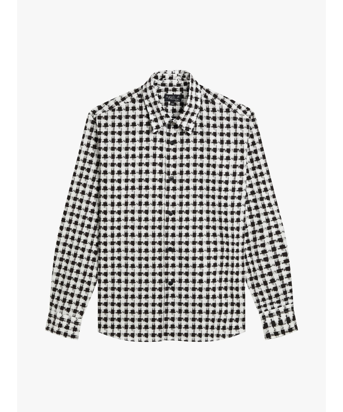 HOMME メンズ メンズ チェックプリント コットン 長袖 シャツ "Andy" ブラック