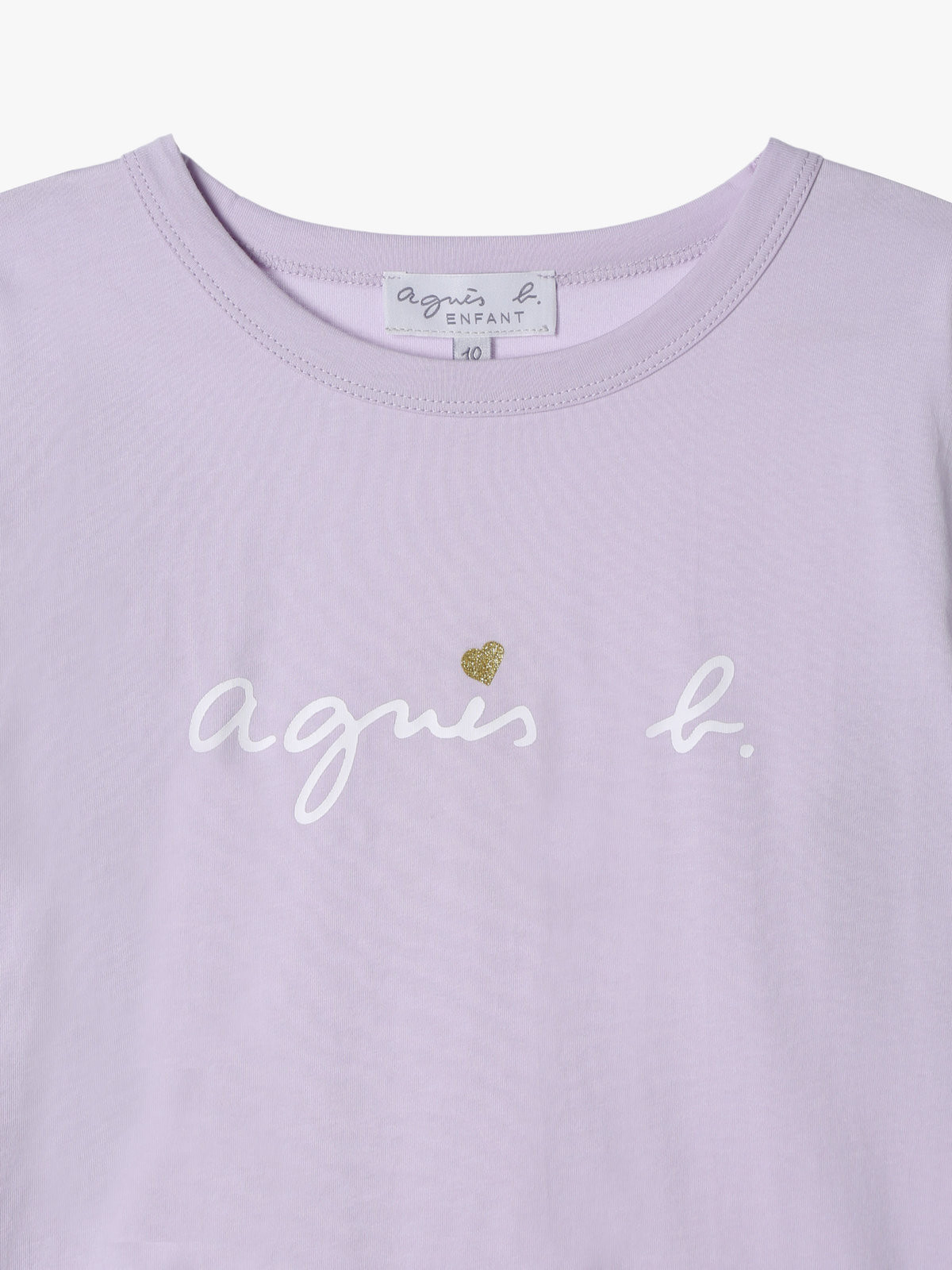 ENFANT ガールズ キッズ ロゴ ハート プリント コットン 長袖 Tシャツ パープル系その他