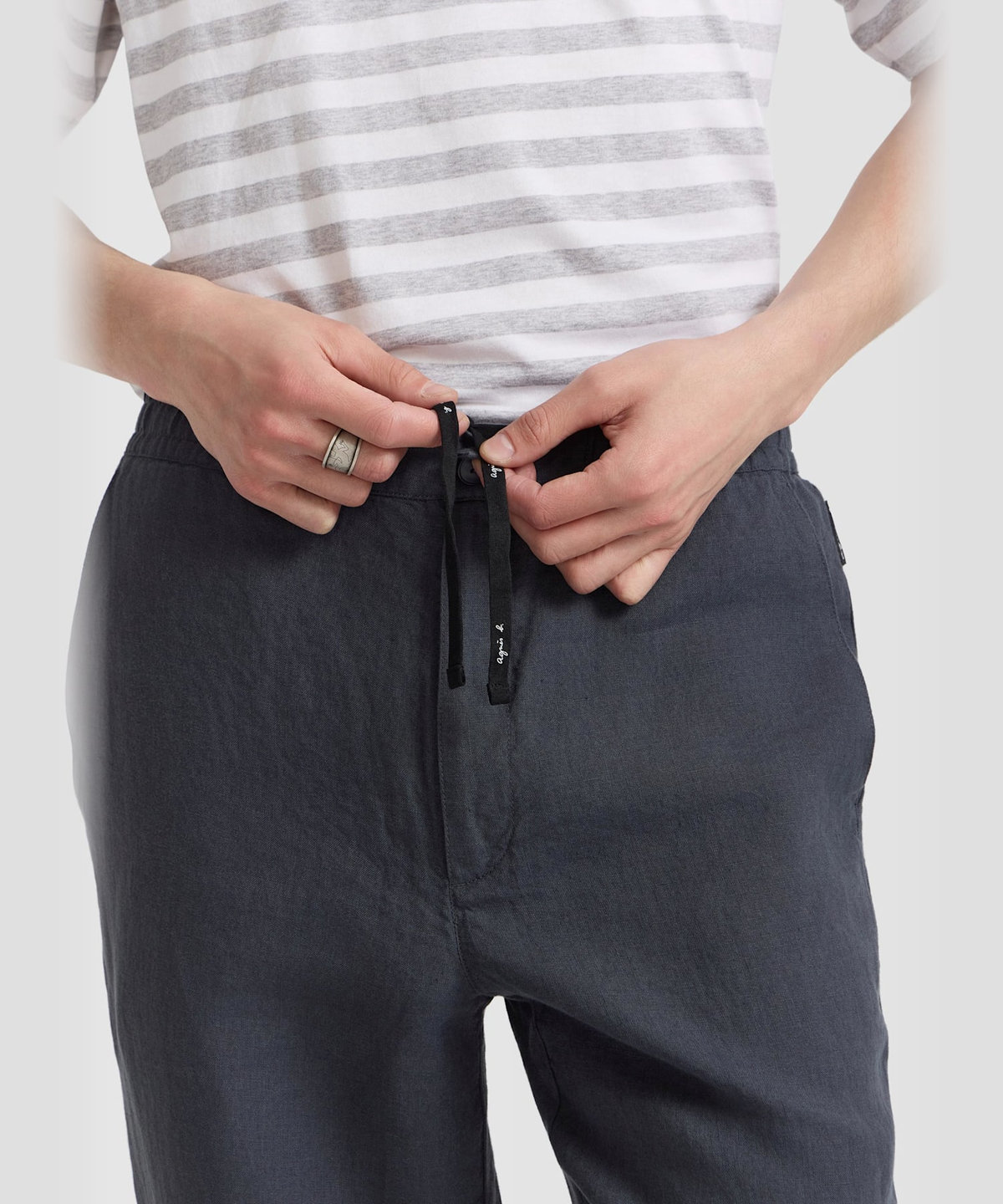 HOMME メンズ メンズ リネン パンツ "Julen" グレー