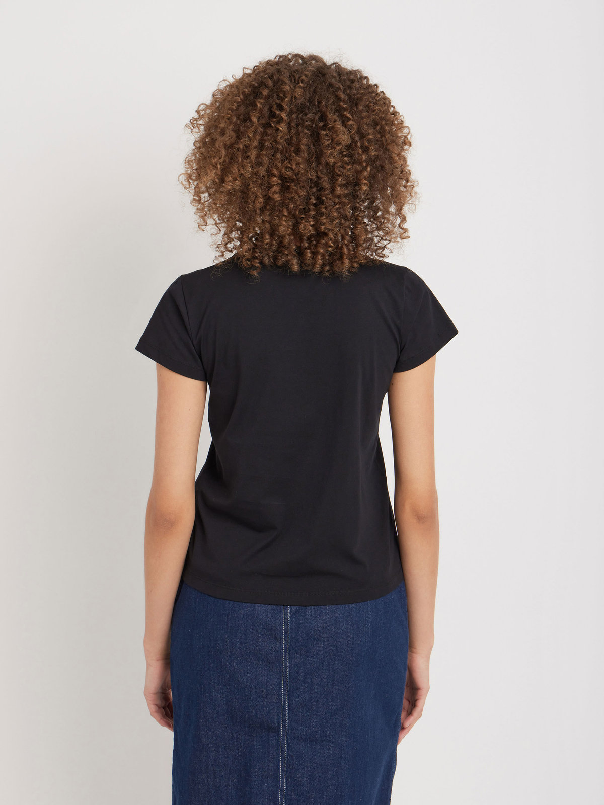 FEMME ウィメンズ オーガニックコットン フォトプリント 半袖 Tシャツ ブラック
