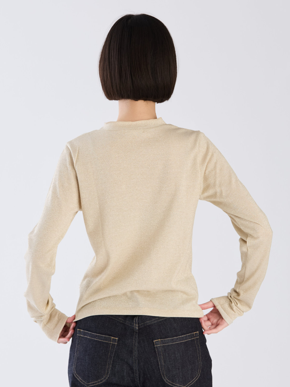 To b. by agnès b. 【Outlet】WW90 TS ラメジャージータートル ゴールド