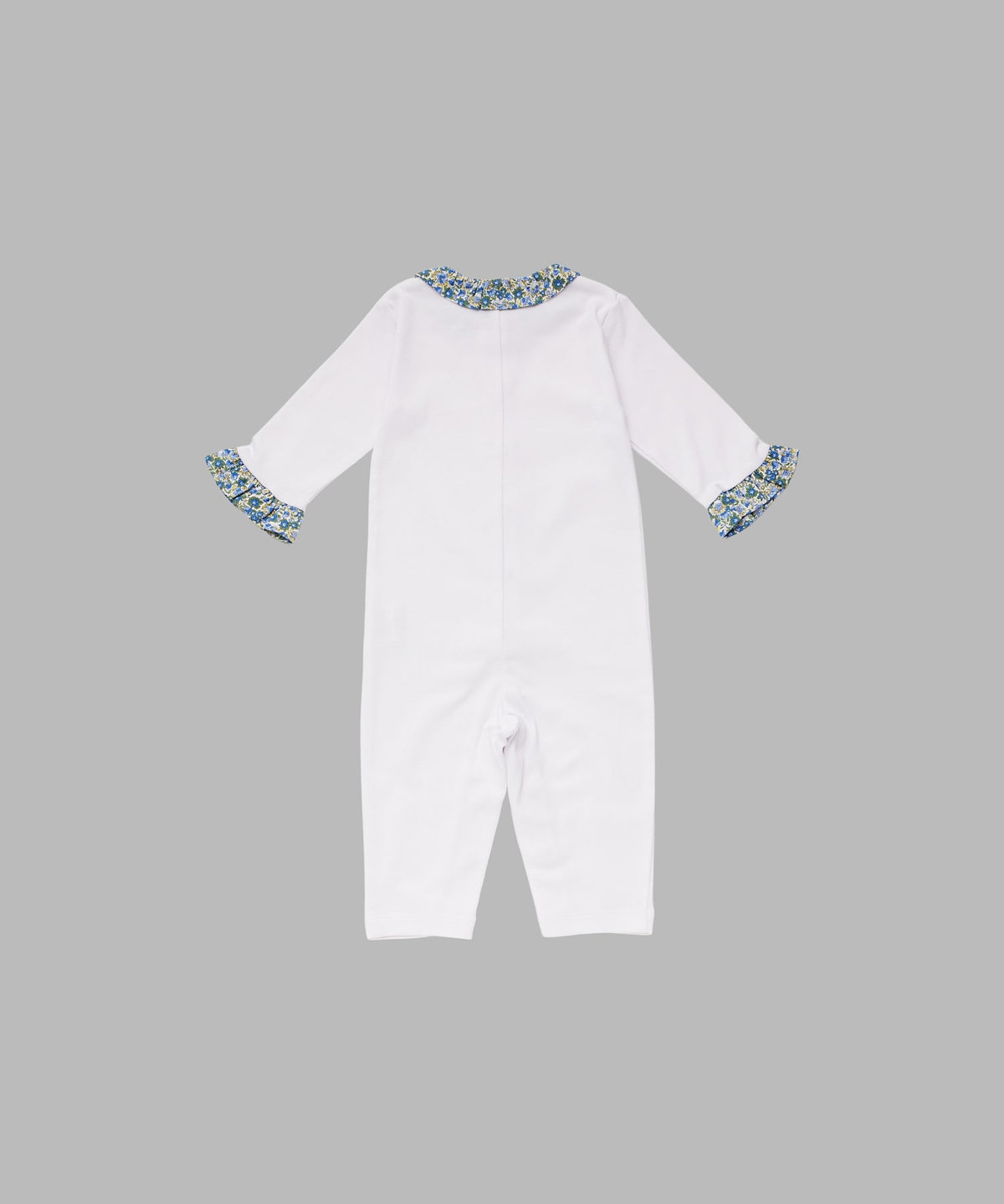 ENFANT ベビー ベビー フラワープリント コットン 長袖 ロンパース ブルー系その他