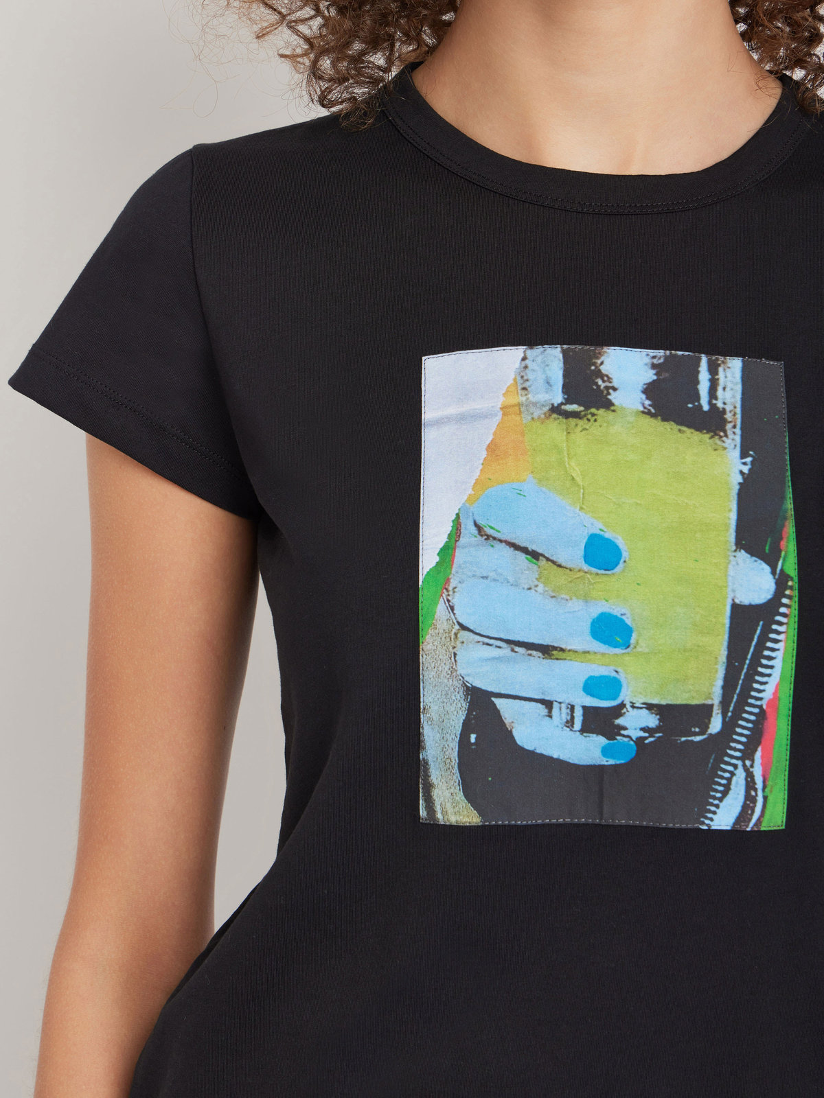 FEMME ウィメンズ オーガニックコットン フォトプリント 半袖 Tシャツ ブラック