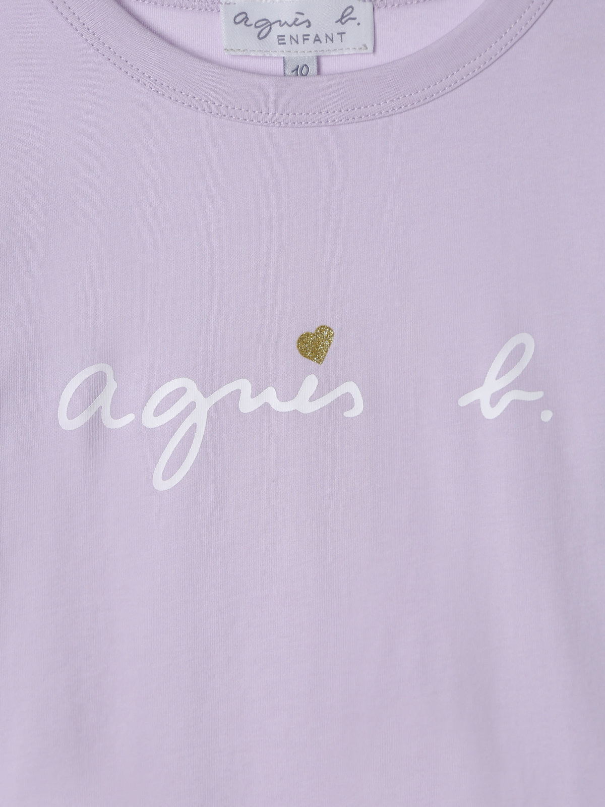 ENFANT ガールズ キッズ ロゴ ハート プリント コットン 長袖 Tシャツ パープル系その他