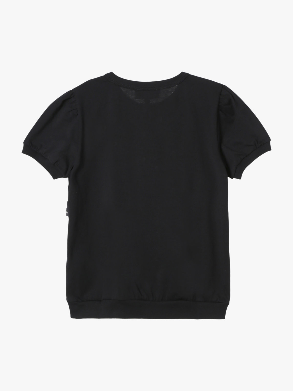ENFANT ガールズ キッズ コットン ヘンリーネック 半袖 Tシャツ ブラック