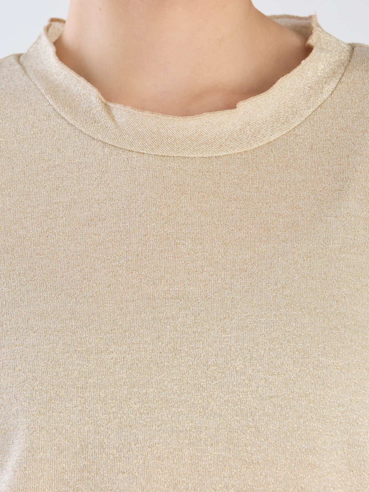 To b. by agnès b. 【Outlet】WW90 TS ラメジャージータートル ゴールド