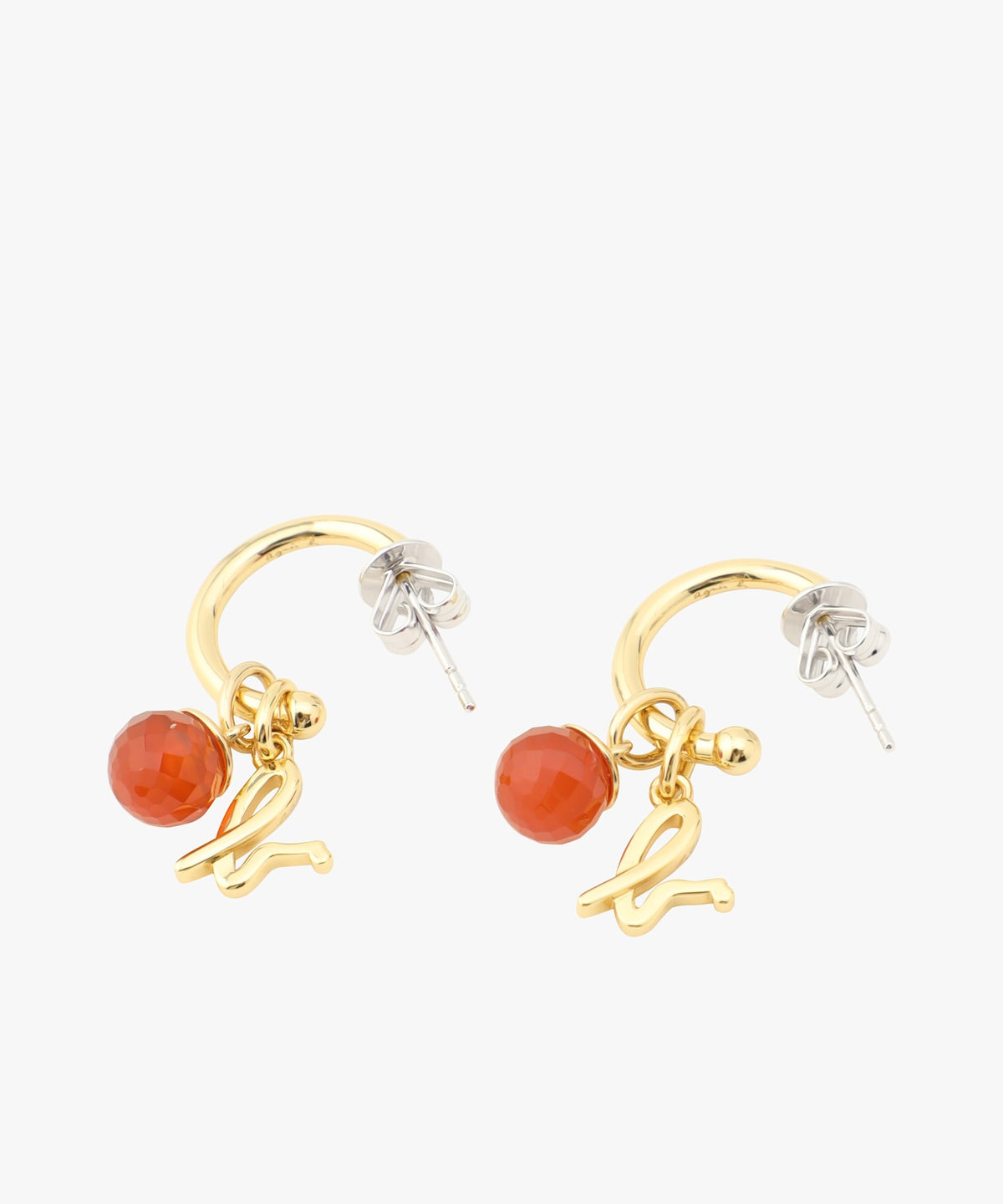 FEMME ウィメンズ ストーンピアス "Red Chalcedony" ワイン