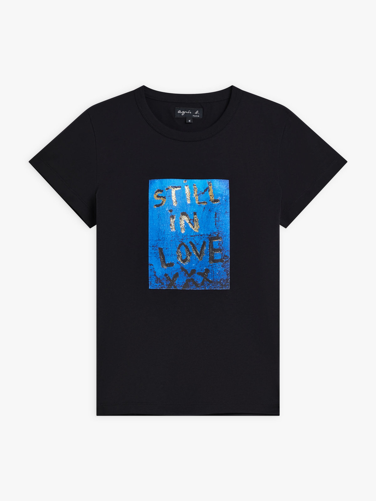 FEMME ウィメンズ オーガニクコットン フォトプリント 半袖 Tシャツ ブラック