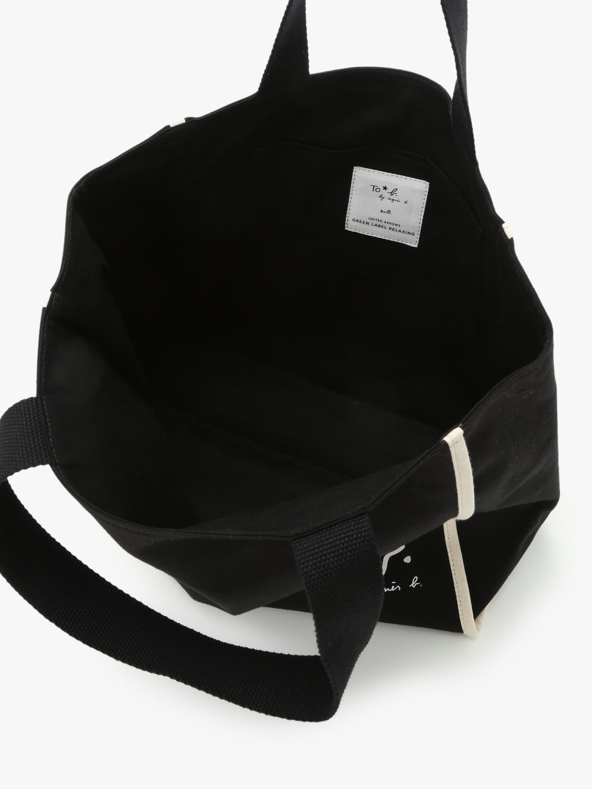 To b. by agnès b. To b. by agnes b.× green label relaxing コットン パイピング トートバッグ ブラック