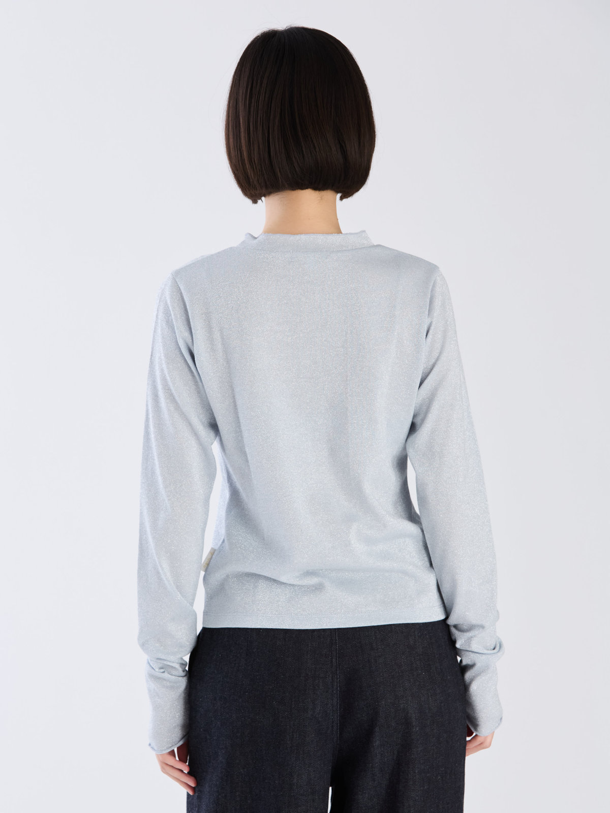 To b. by agnès b. 【Outlet】WW90 TS ラメジャージータートル ライトブルー